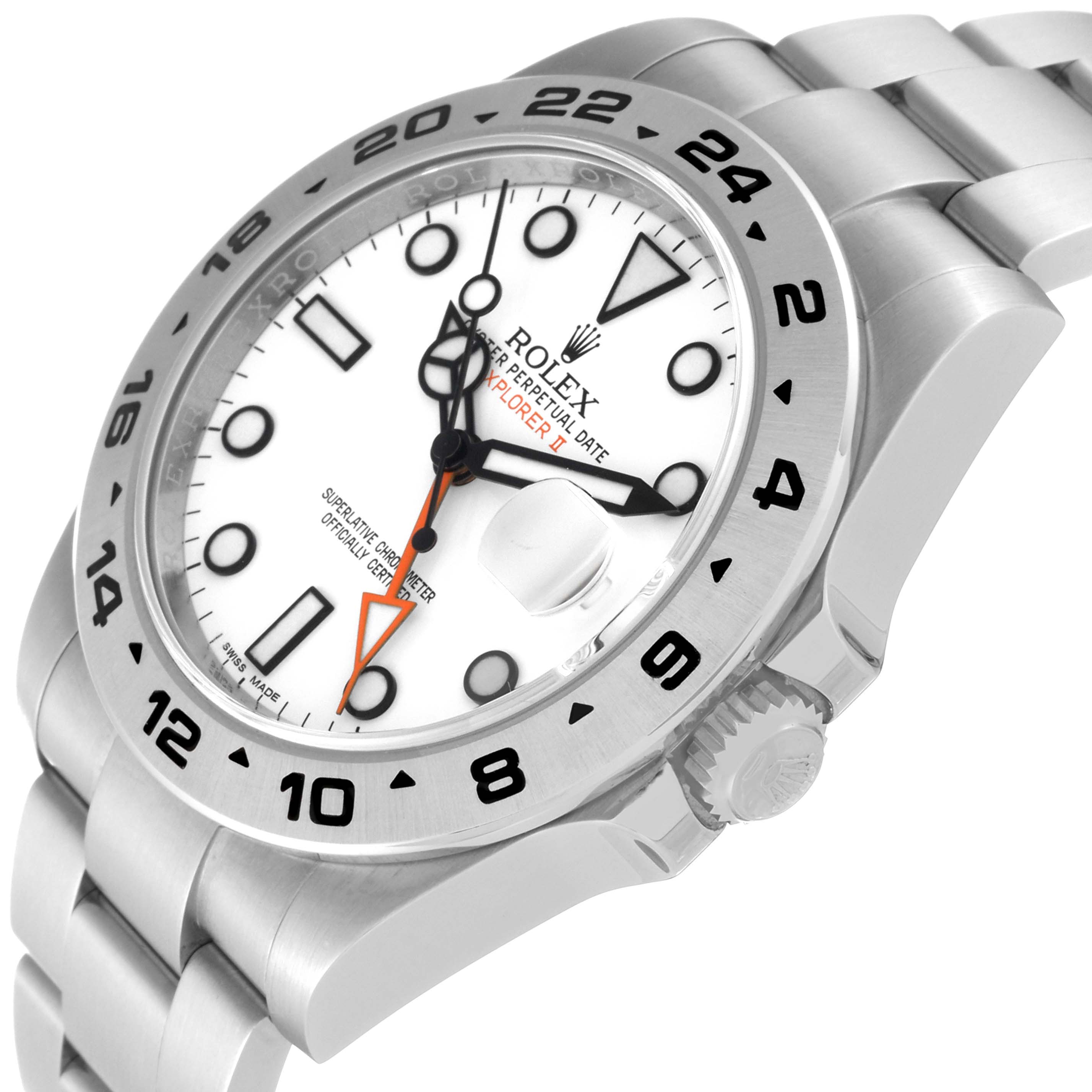 The image shows a Rolex Explorer 216570 Men
s Stainless Steel White Dial 216570 Men
s Stainless Steel White Dial watch angled slightly sideways, highlighting its bezel, crown, and bracelet.