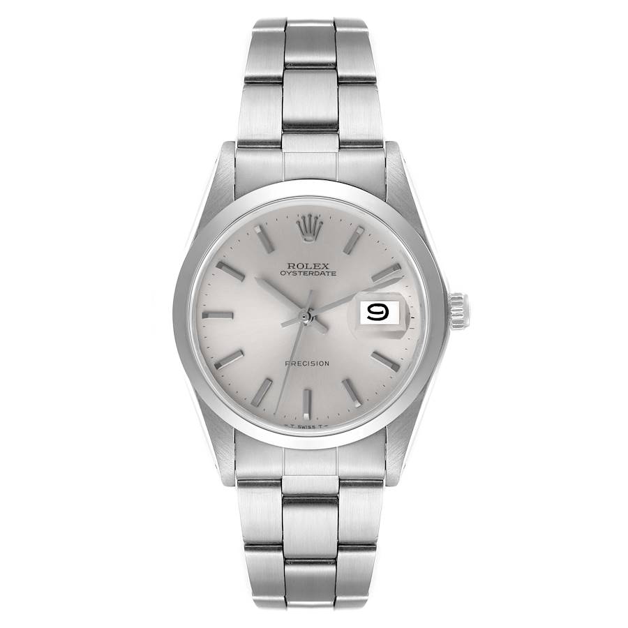 Rolex OysterDate Precision Silver Dial Steel Vintage Mens Watch 6694 |  SwissWatchExpo