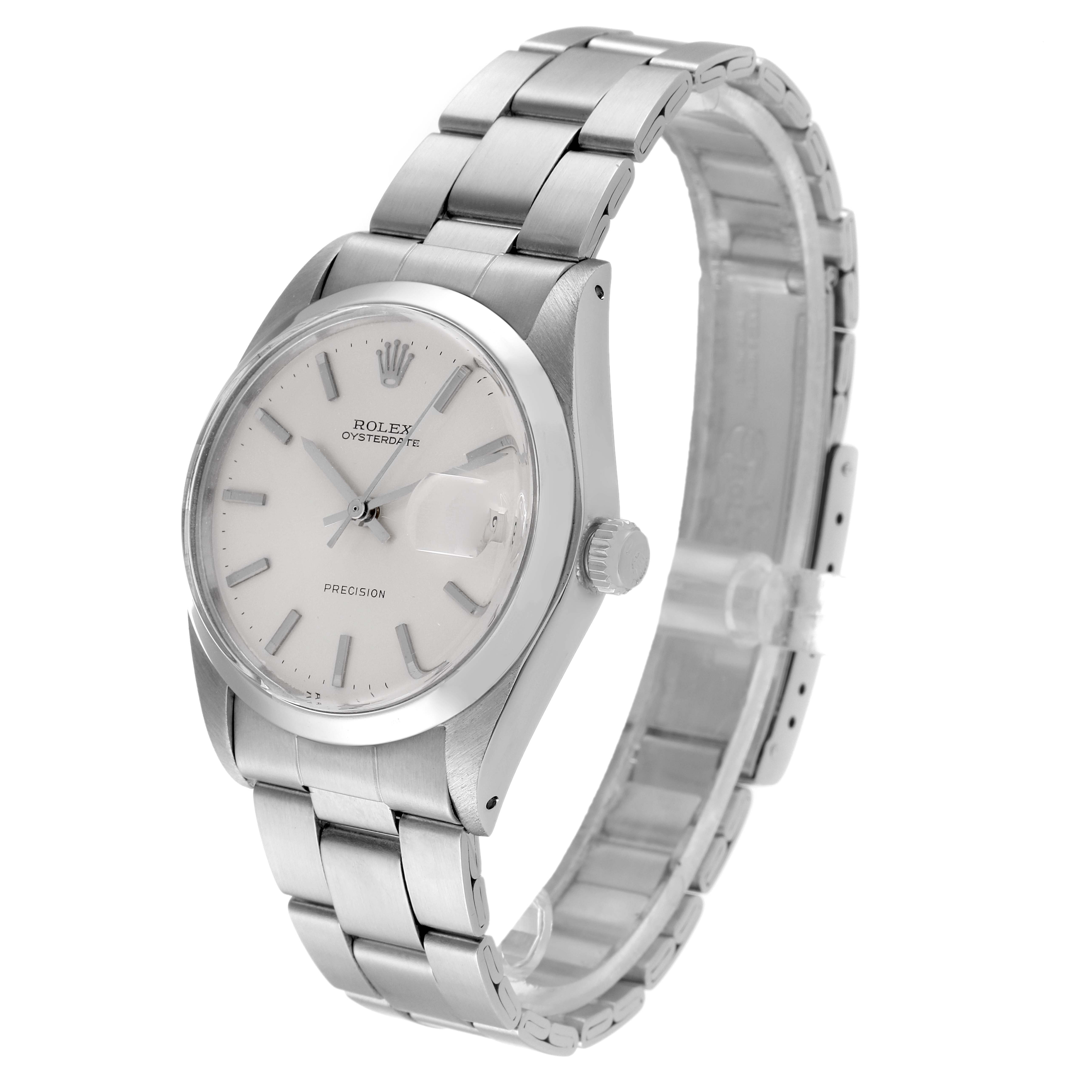 This Rolex Vintage Collection 6694 Men's Stainless Steel Silver Dial 6694 Men's Stainless Steel Silver Dial watch is shown at a front-right angle, displaying its face, bezel, crown, and metal bracelet.