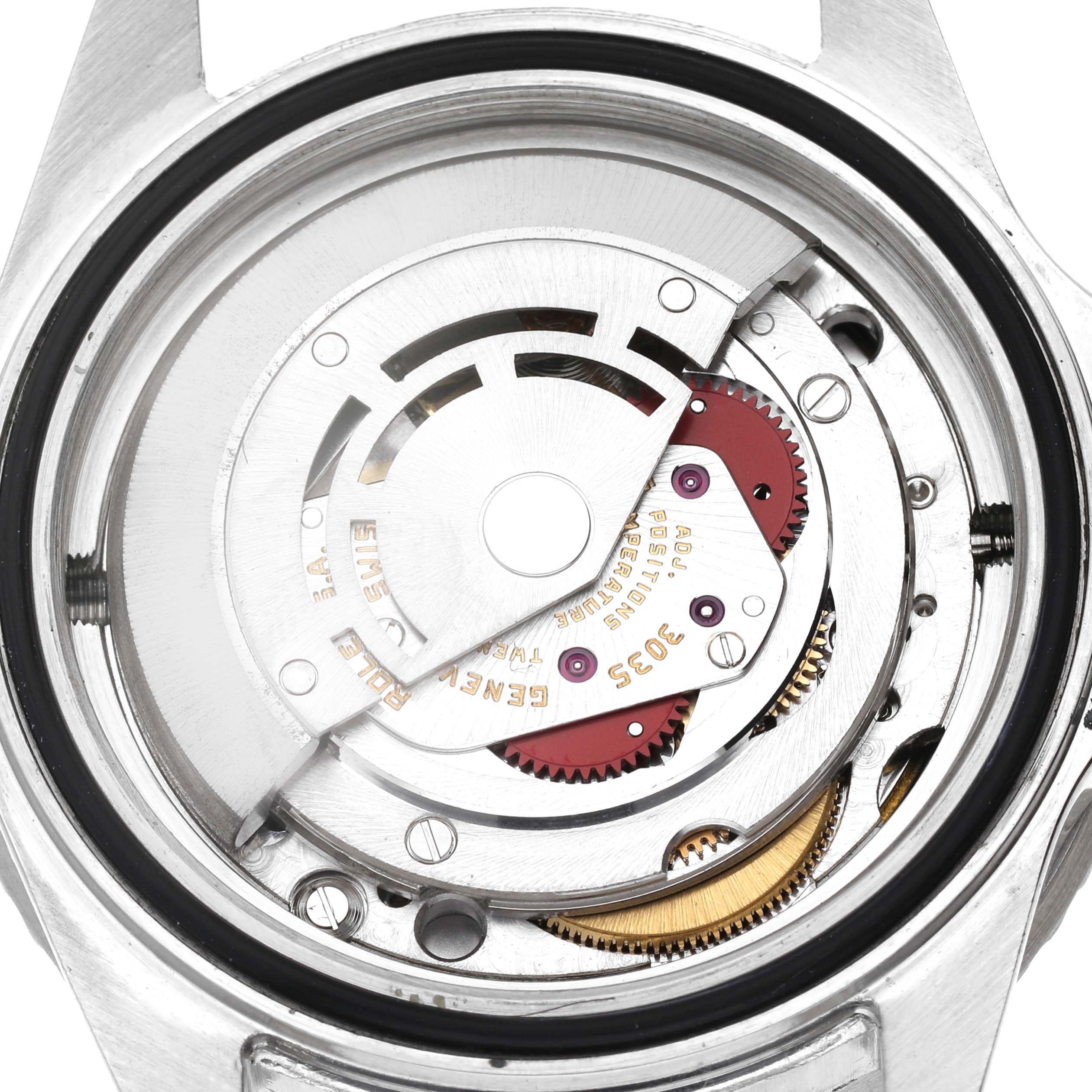 This image shows the internal mechanism and movement of a Rolex Sea-Dweller 16660 Men
s Stainless Steel Black Dial 16660 Men
s Stainless Steel Black Dial watch from a top-down angle.