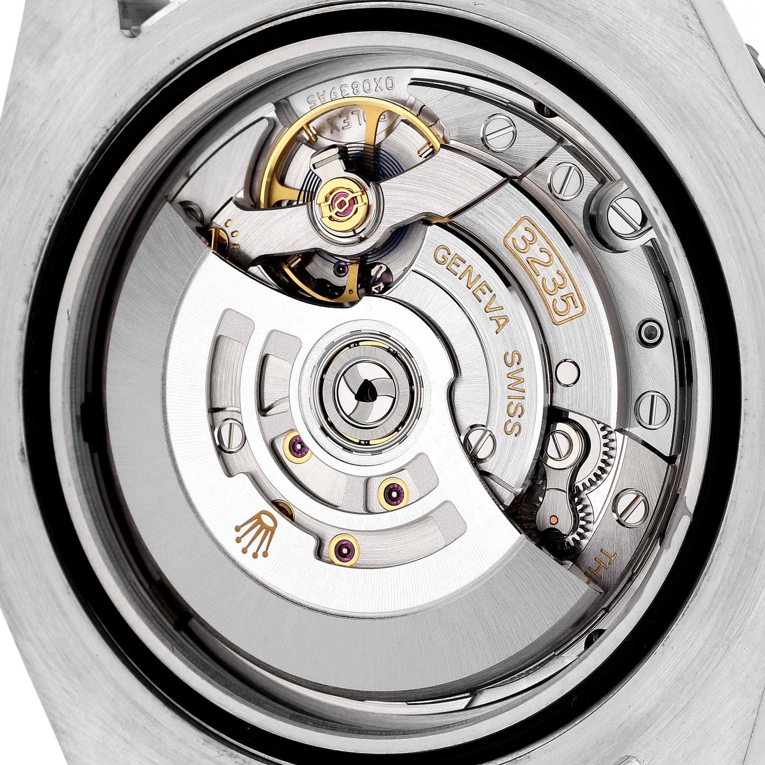 The image shows a close-up of the movement mechanism of the Rolex Sea-Dweller 126603 Men's Steel and Gold (two tone) Black Dial 126603 Men's Steel and Gold (two tone) Black Dial watch, model 3235.