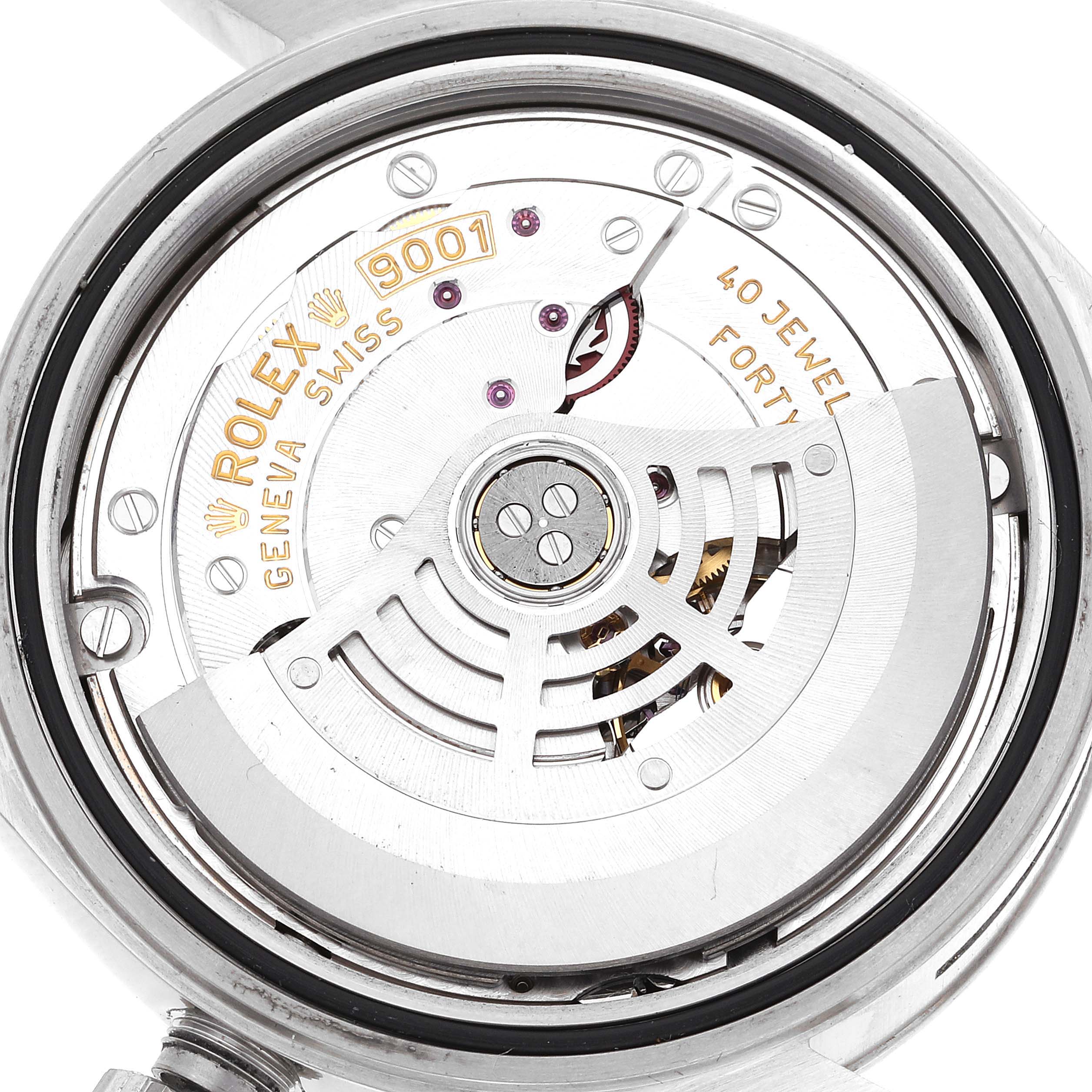 This image shows the inner mechanical movement of a Rolex Sky-Dweller 326934 Men
s Stainless Steel Black Dial 326934 Men
s Stainless Steel Black Dial watch at a close-up angle.