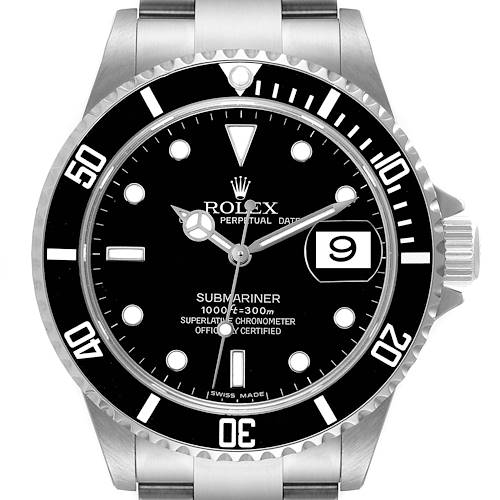 Photo of Rolex Submariner Black Dial Steel Mens Watch 16610 Box