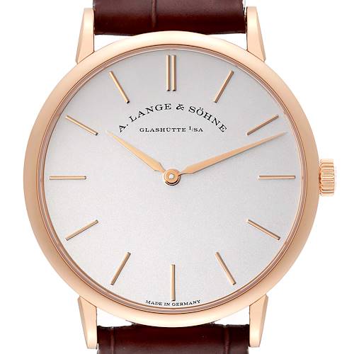 Photo of A. Lange and Sohne Saxonia Thin Rose Gold Mens Watch 201.033 Box Papers