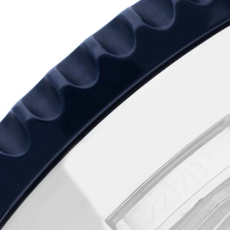 This close-up image shows the bezel of the Breitling Chronoliner Y243106/C970 Men's Stainless Steel Blue Dial Y243106/C970 Men's Stainless Steel Blue Dial watch.
