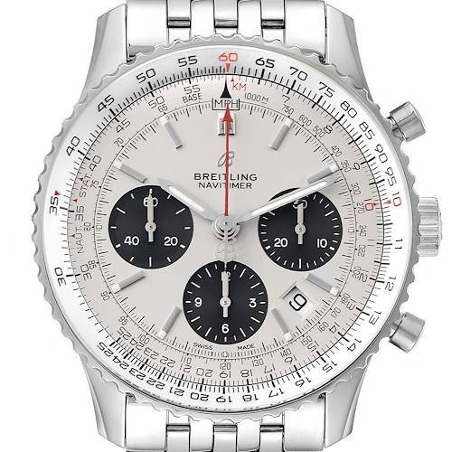 Photo of Breitling Navitimer 01 Silver Dial Steel Mens Watch AB0121 Box Card