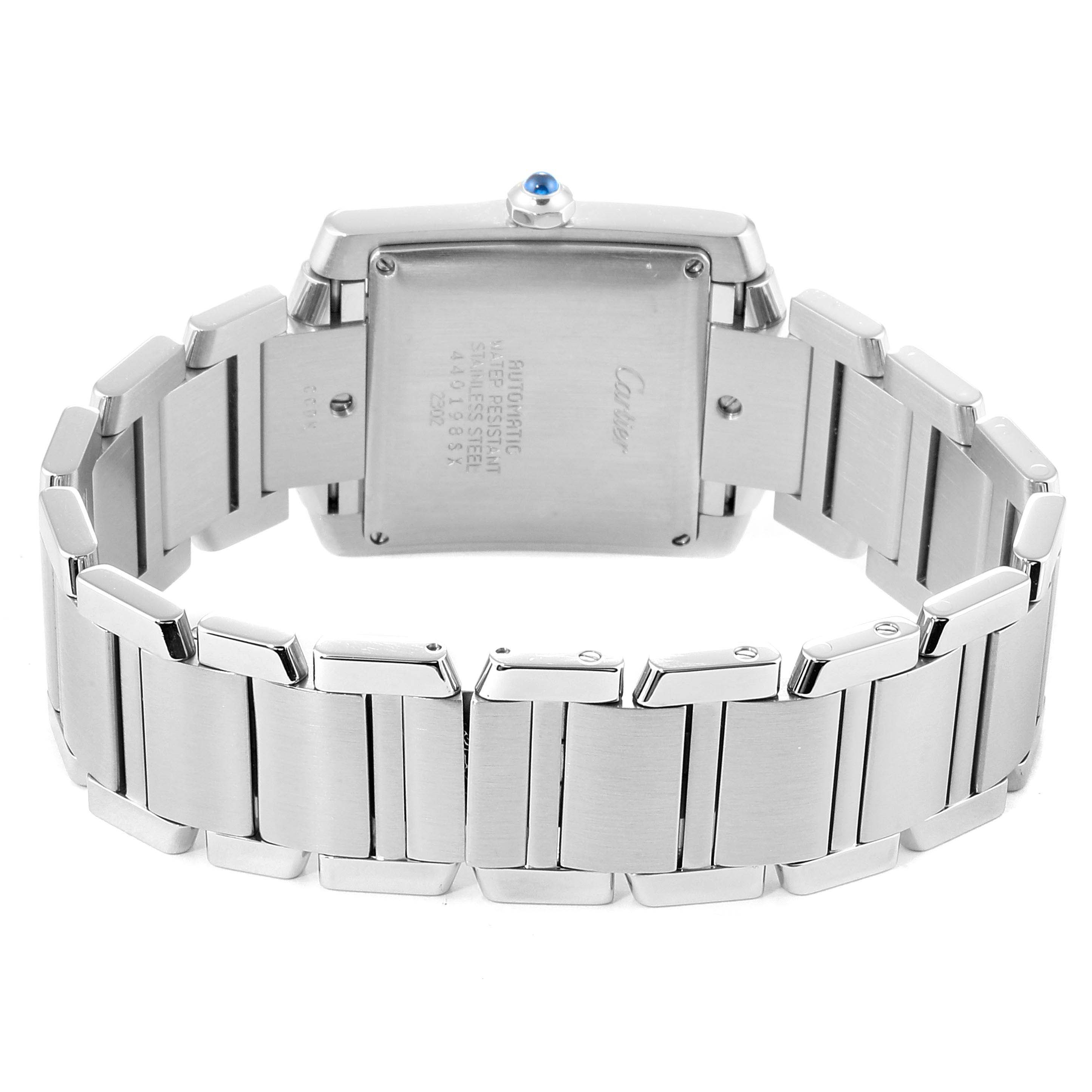 Cartier Tank Francaise Silver Dial Automatic Steel Mens Watch W51002Q3 ...