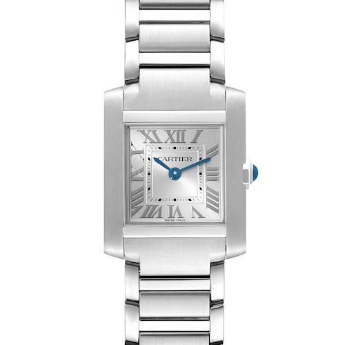 Photo of Cartier Tank Francaise Small Silver Dial Steel Ladies Watch WSTA0065 Box Card