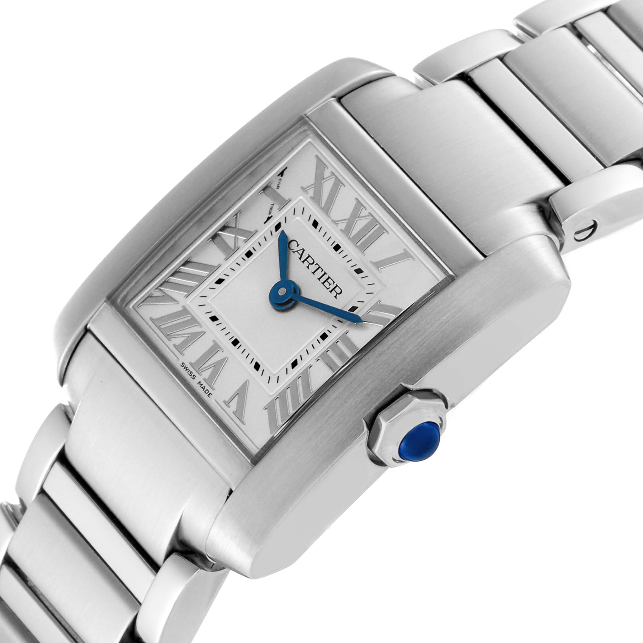 Cartier Tank Francaise Small Silver Dial Steel Ladies Watch WSTA0065 ...