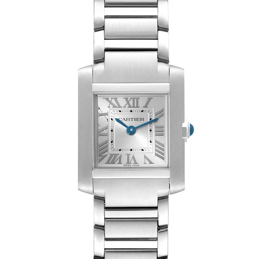 Cartier Tank Francaise Small Silver Dial Steel Ladies Watch WSTA0065 Box Card SwissWatchExpo