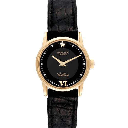 Photo of Rolex Cellini Classic Yellow Gold Black Dial Ladies Watch 6111
