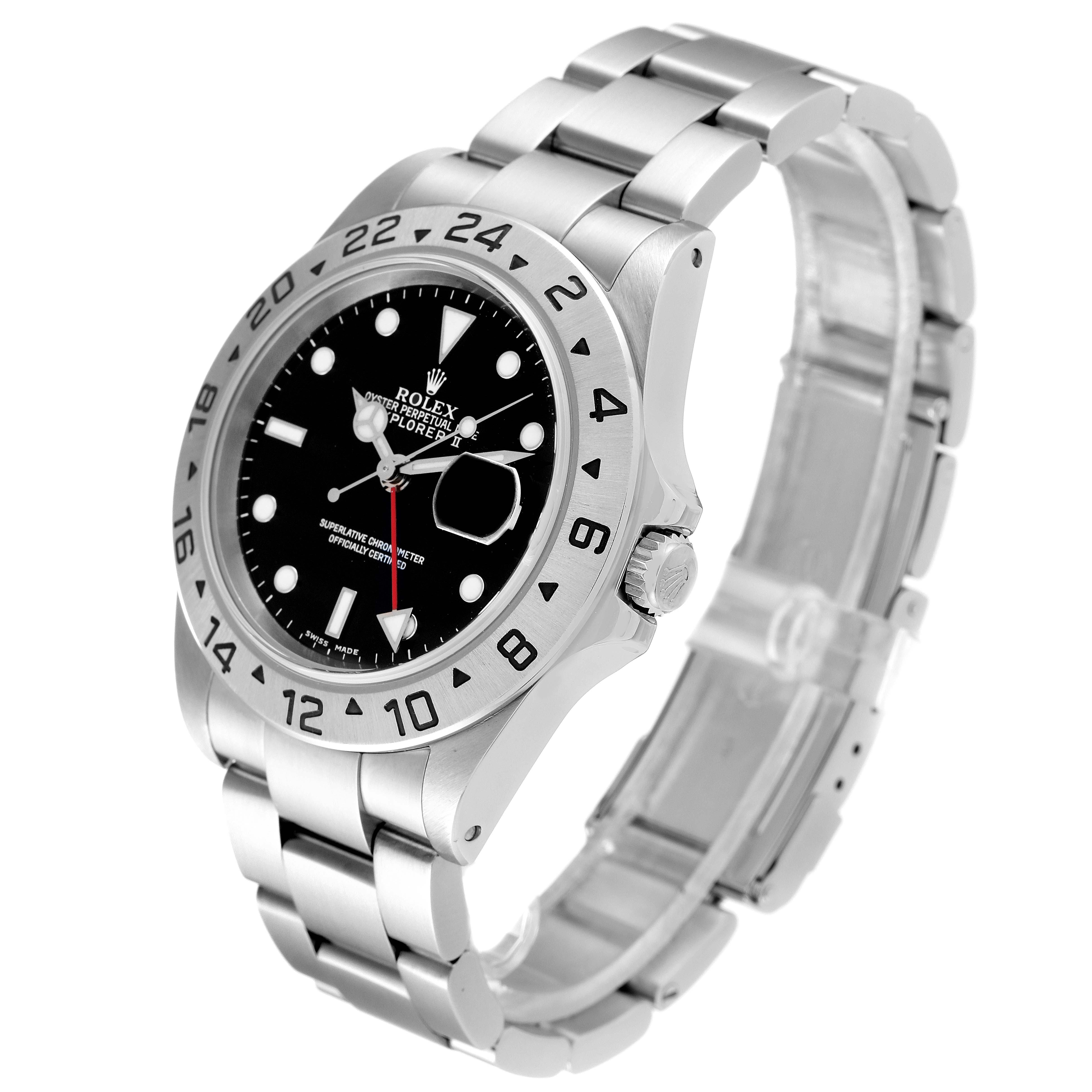 The image shows a Rolex Explorer 16570 Men's Stainless Steel Black Dial 16570 Men's Stainless Steel Black Dial watch at an angle, highlighting its bezel, dial, crown, and metal bracelet.