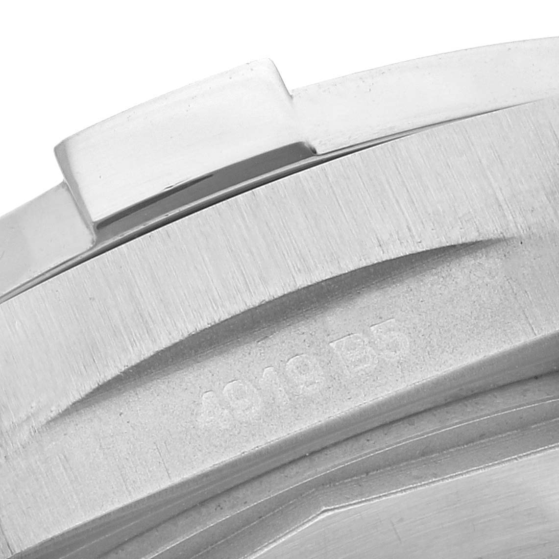 The image shows a close-up of the side of the Avenger watch case by Breitling.