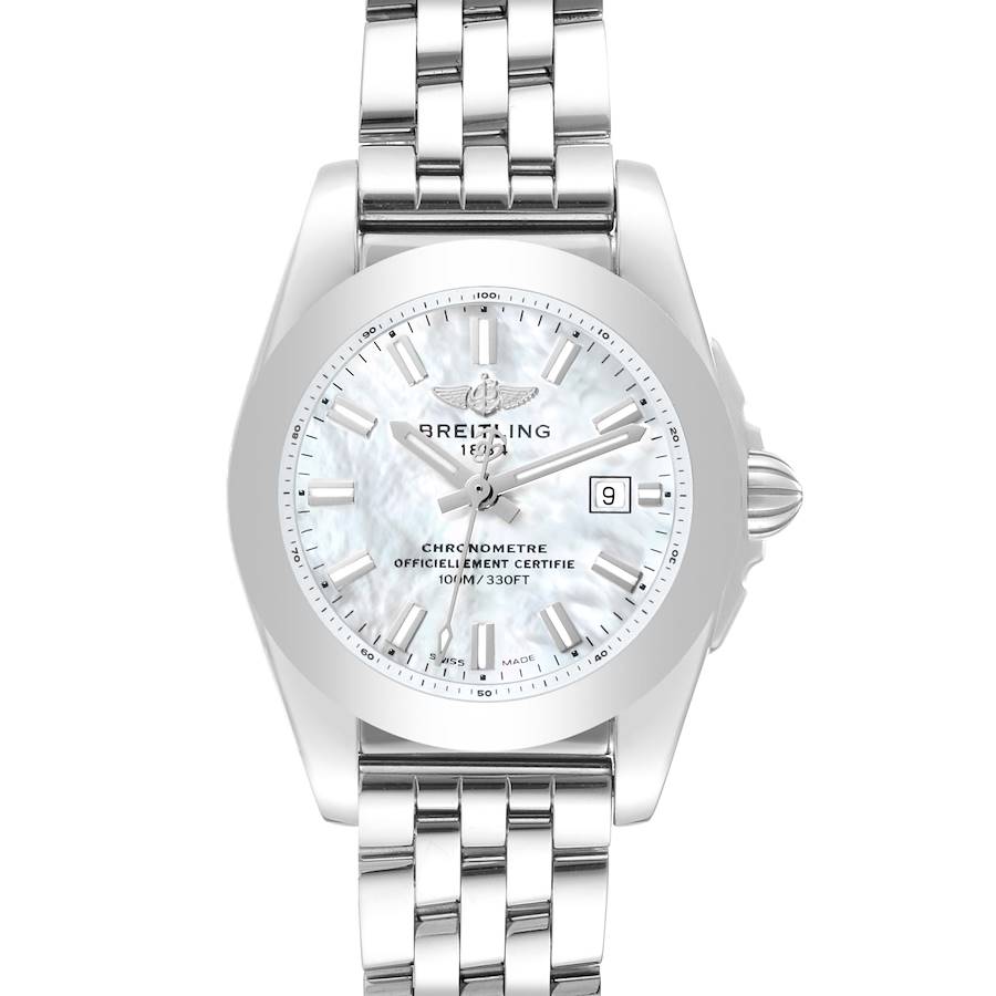 Breitling Galactic 29 Mother of Pearl Dial Steel Ladies Watch W72348 Box Card SwissWatchExpo