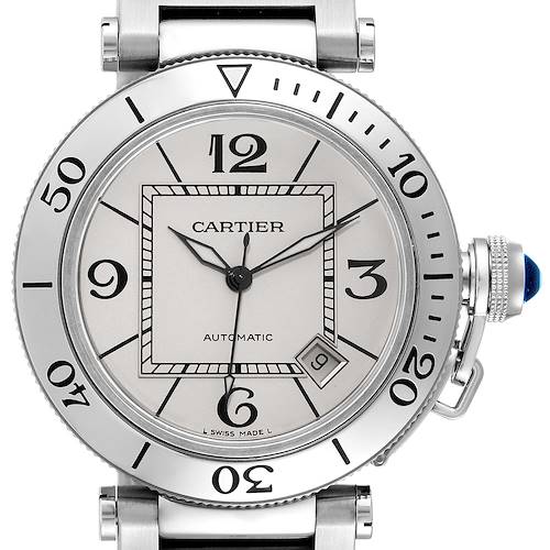 Photo of Cartier Pasha Seatimer Silver Dial Steel Mens Watch W31080M7