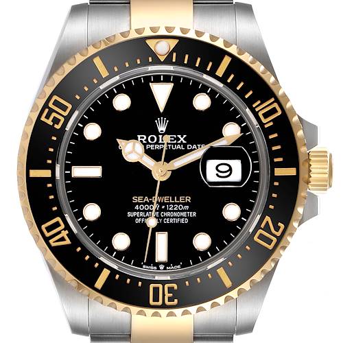 Photo of Rolex Seadweller Black Dial Steel Yellow Gold Mens Watch 126603 Box Card