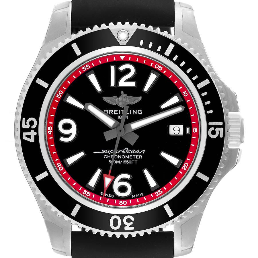 Breitling Superocean 42 Black Dial Steel Mens Watch A17366 Unworn SwissWatchExpo