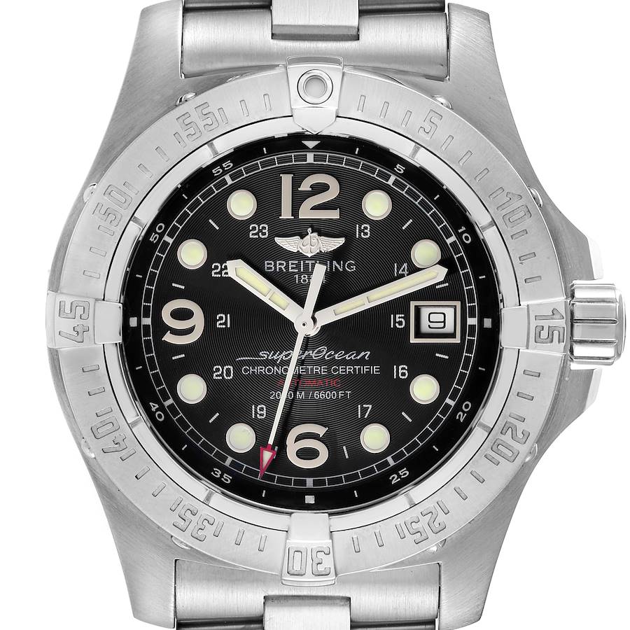 Breitling Superocean Steelfish Black Dial Mens Watch A17390 SwissWatchExpo