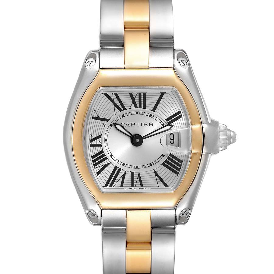 Cartier Roadster Small Steel Yellow Gold Silver Dial Ladies Watch W62026Y4 SwissWatchExpo