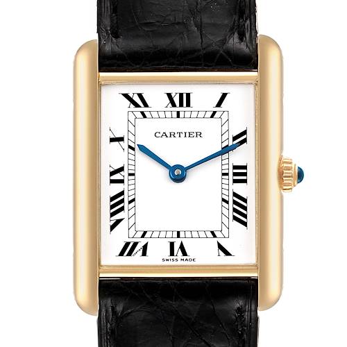 Photo of Cartier Tank Classic Paris 18k Yellow Gold Black Strap Unisex Watch