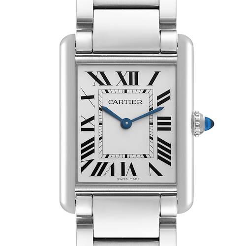 Photo of Cartier Tank Must Large Steel Silver Dial Ladies Watch WSTA0052 Box Card