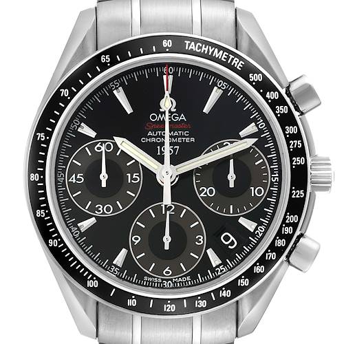 Photo of Omega Speedmaster Date Black Dial LE Steel Watch 323.30.40.40.01.001 Box Card