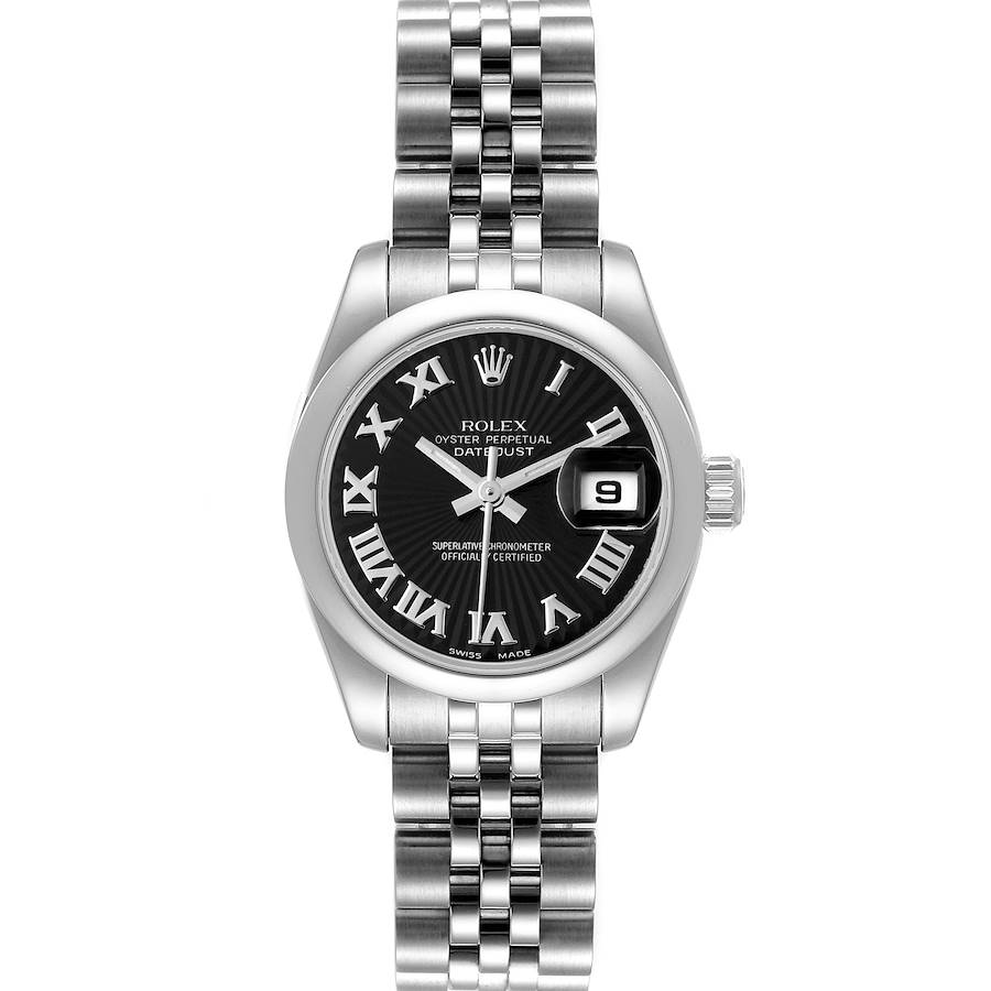 Rolex Datejust 26 Black Sunbean Dial Ladies Watch 179160 SwissWatchExpo