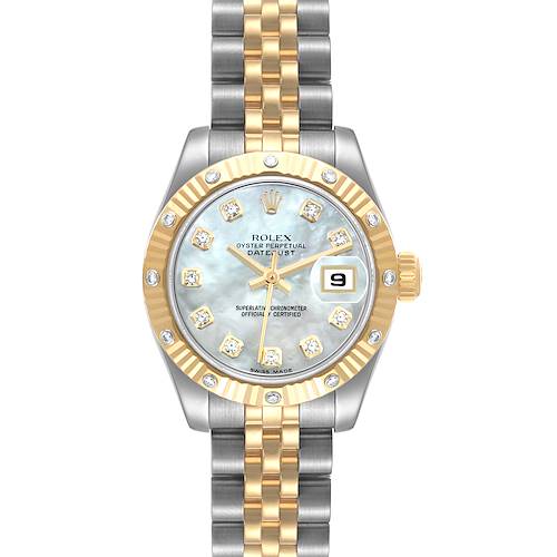 Photo of Rolex Datejust Steel Yellow Gold Mother Of Pearl Dial Diamond Ladies Watch 179313