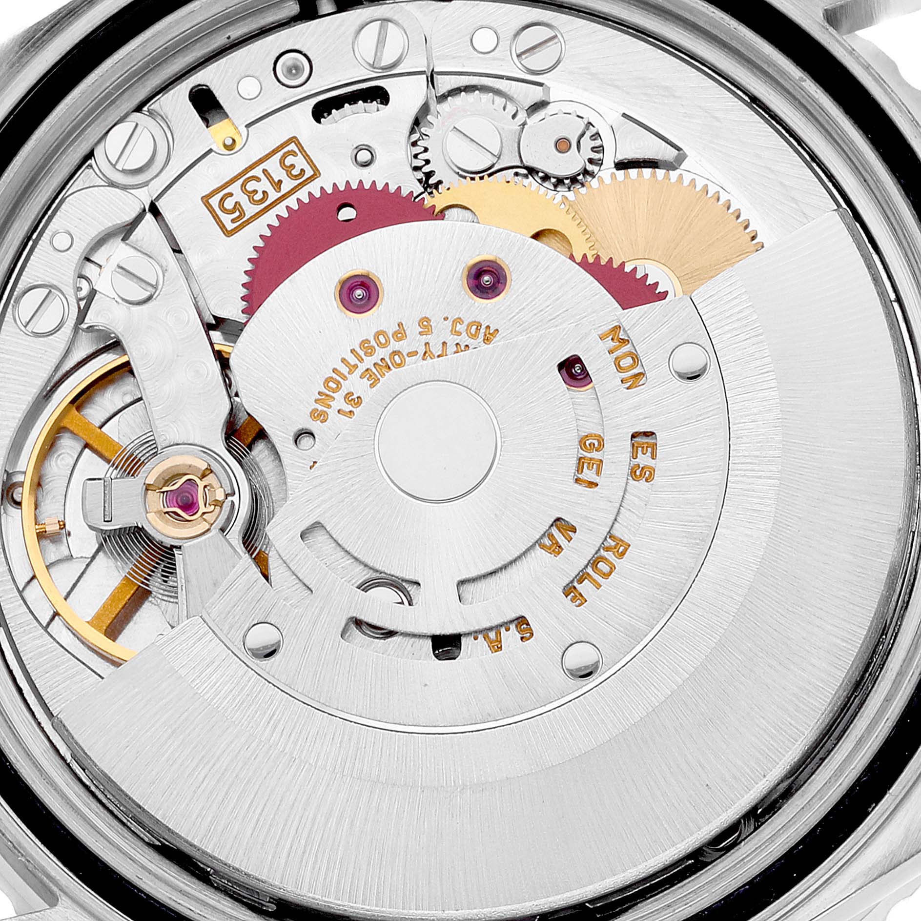The image shows the intricate internal mechanism of the Rolex Turn-o-Graph 16264 Men's Stainless Steel White Dial 16264 Men's Stainless Steel White Dial watch, viewed from the back.