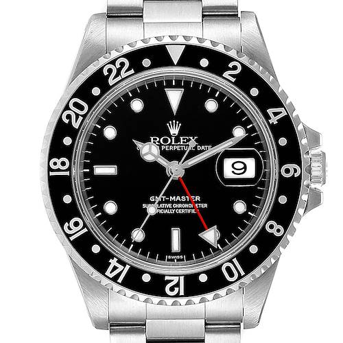 Photo of Rolex GMT Master Black Bezel Automatic Steel Mens Watch 16700 Box Service Card