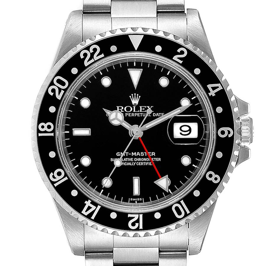 Rolex GMT Master Black Bezel Automatic Steel Mens Watch 16700 Box Service Card SwissWatchExpo