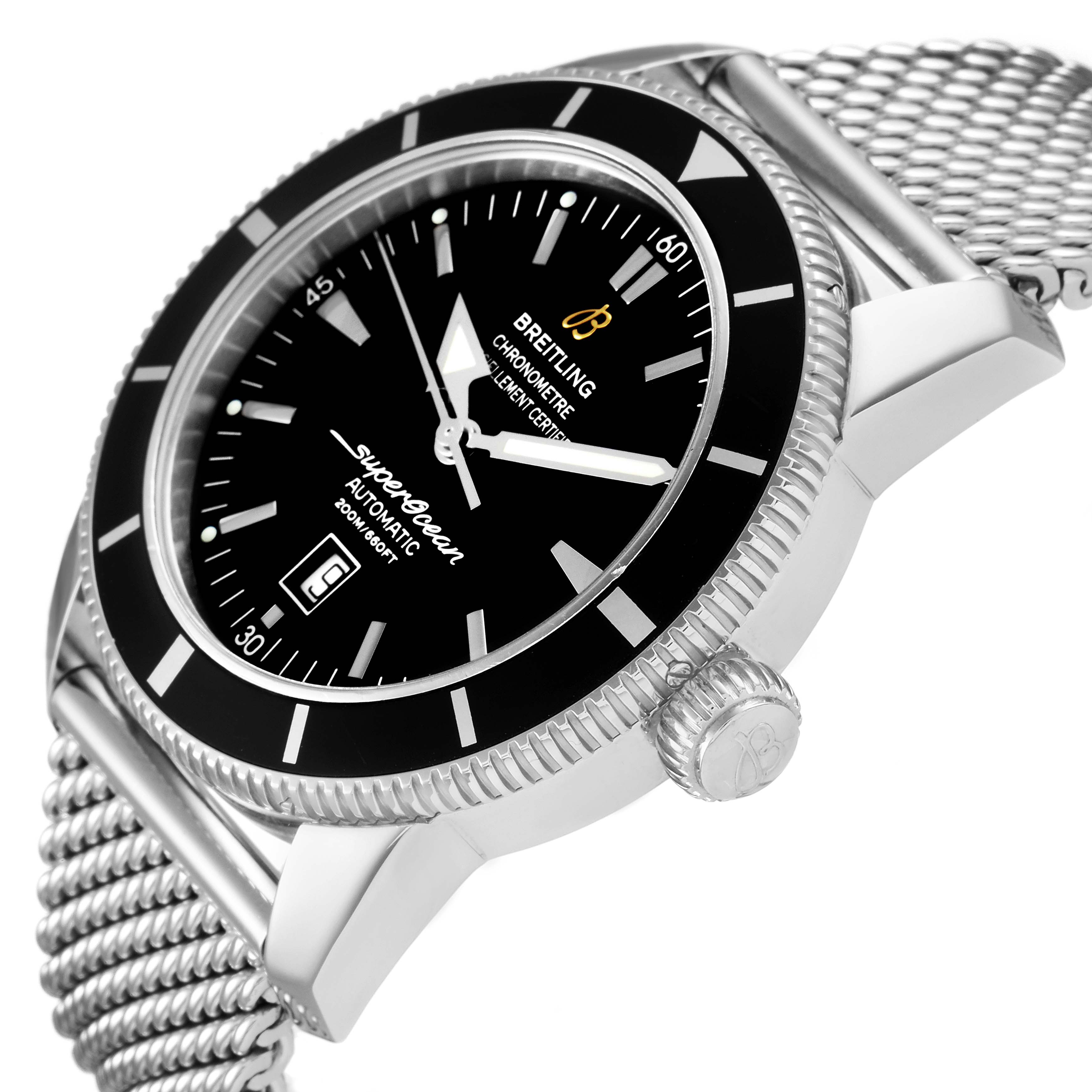 Breitling Superocean Heritage 46mm Black Dial Steel Mens Watch A17320 ...