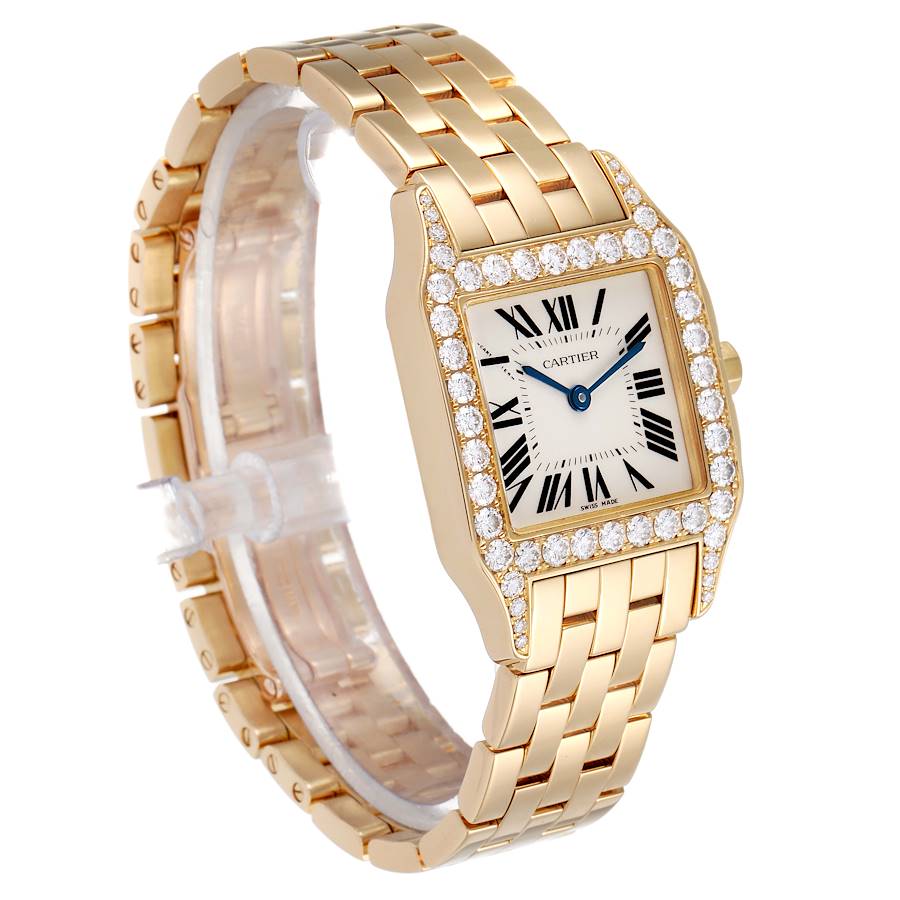 Cartier Santos Demoiselle Yellow Gold Diamond Midsize Ladies Watch