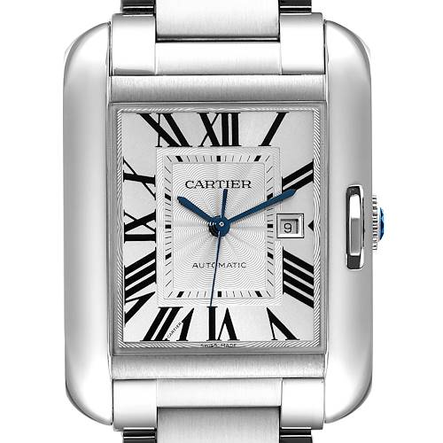 Photo of Cartier Tank Anglaise Large Steel Automatic Mens Watch W5310009 Box Papers