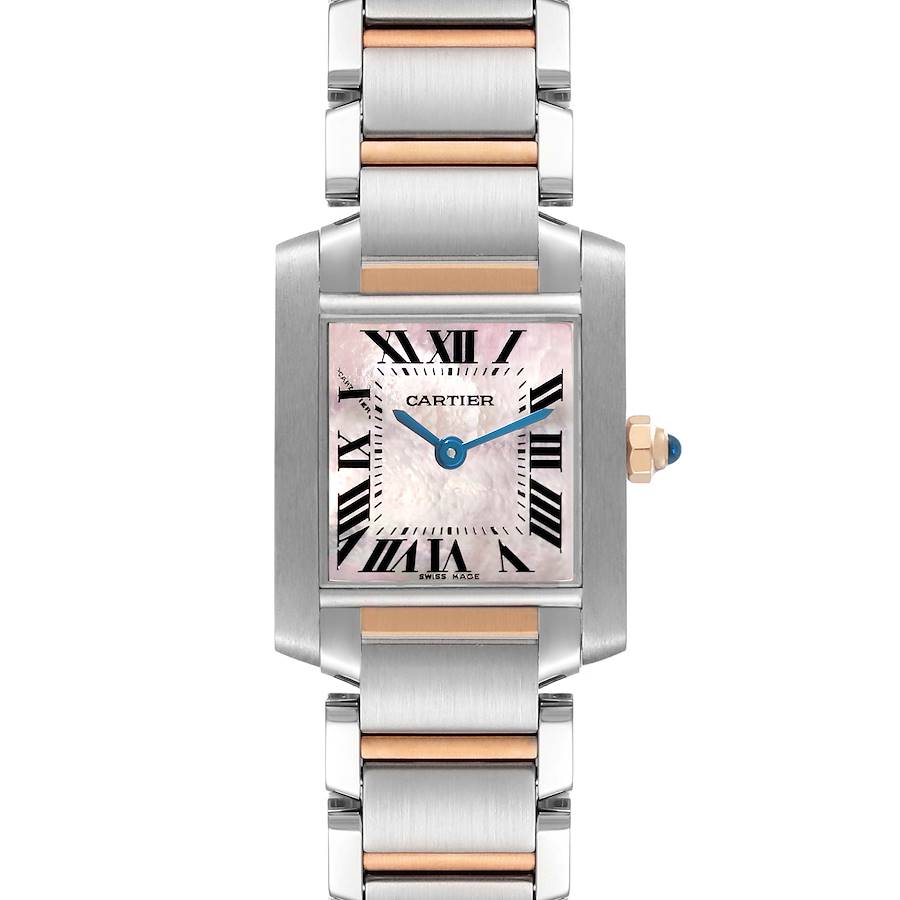 Cartier Tank Francaise Steel Rose Gold Mother of Pearl Ladies Watch W51027Q4 SwissWatchExpo