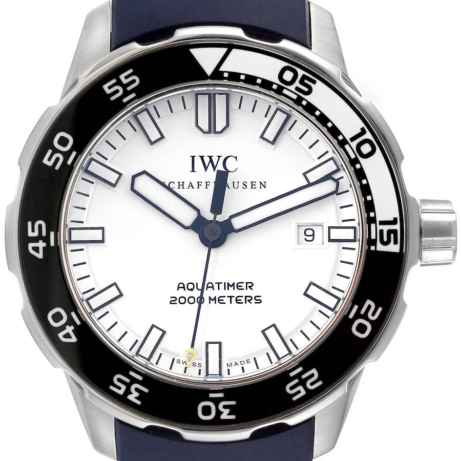 IWC Aquatimer White Dial Rubber Strap Mens Watch IW356805 SwissWatchExpo