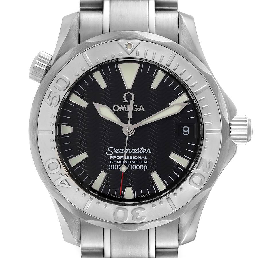 Omega Seamaster Diver 300M Midsize Steel White Gold Mens Watch 2236.50.00 SwissWatchExpo