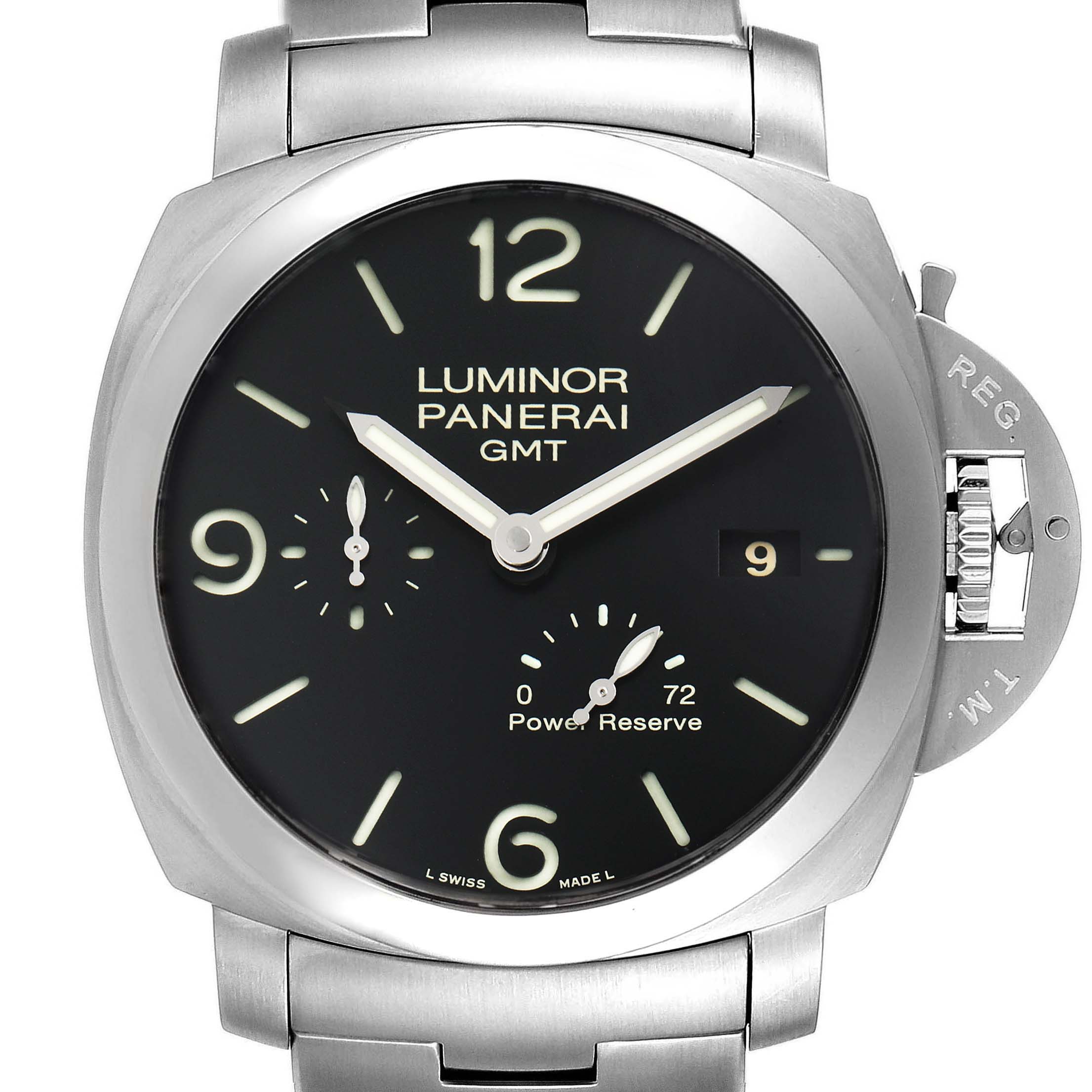 Panerai Luminor 1950 3 Days GMT 44mm Mens Watch PAM00347 Box Papers ...