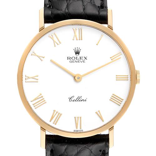 Photo of Rolex Cellini Classic Yellow Gold White Dial Mens Watch 4112