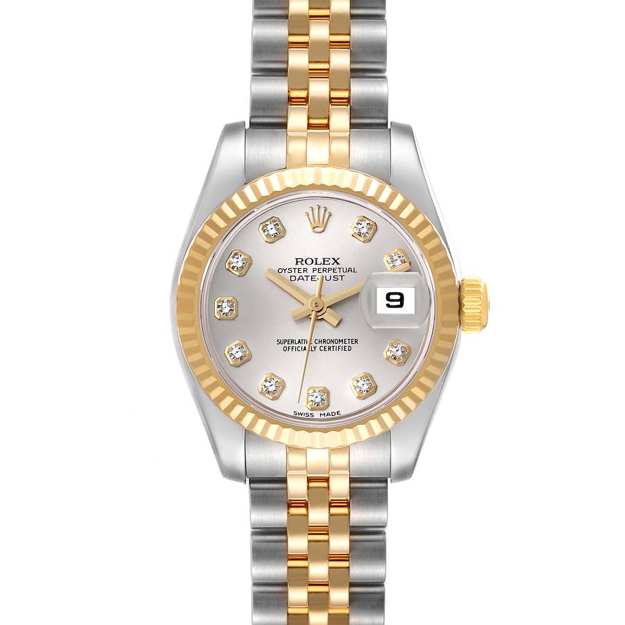Rolex Datejust 26 Steel Yellow Gold Diamond Dial Ladies Watch 179173 SwissWatchExpo