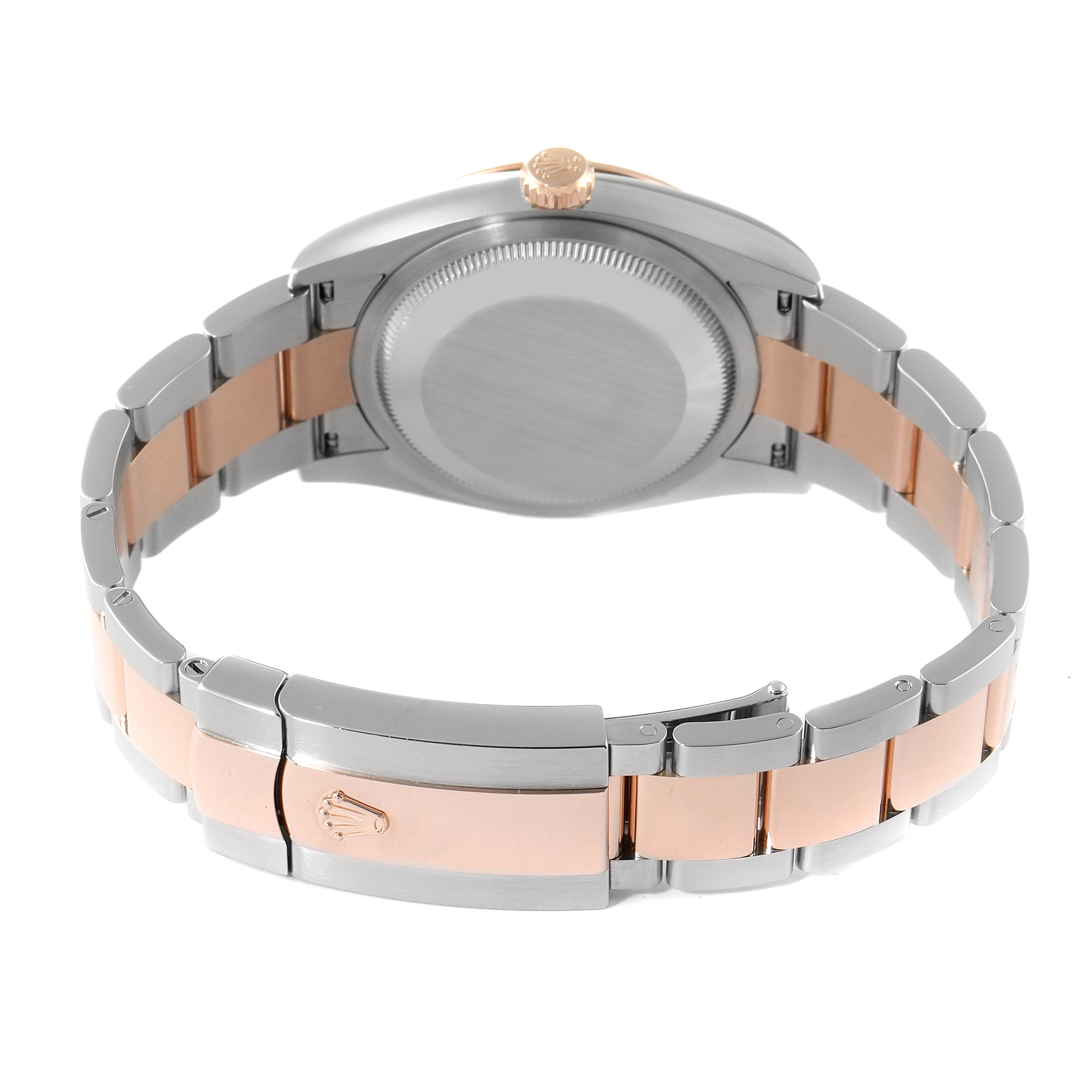 This image shows the back view of the Rolex Datejust 126231 Men's Steel and Gold (two tone) White Dial 126231 Men's Steel and Gold (two tone) White Dial watch, highlighting the case back, bracelet, and clasp.