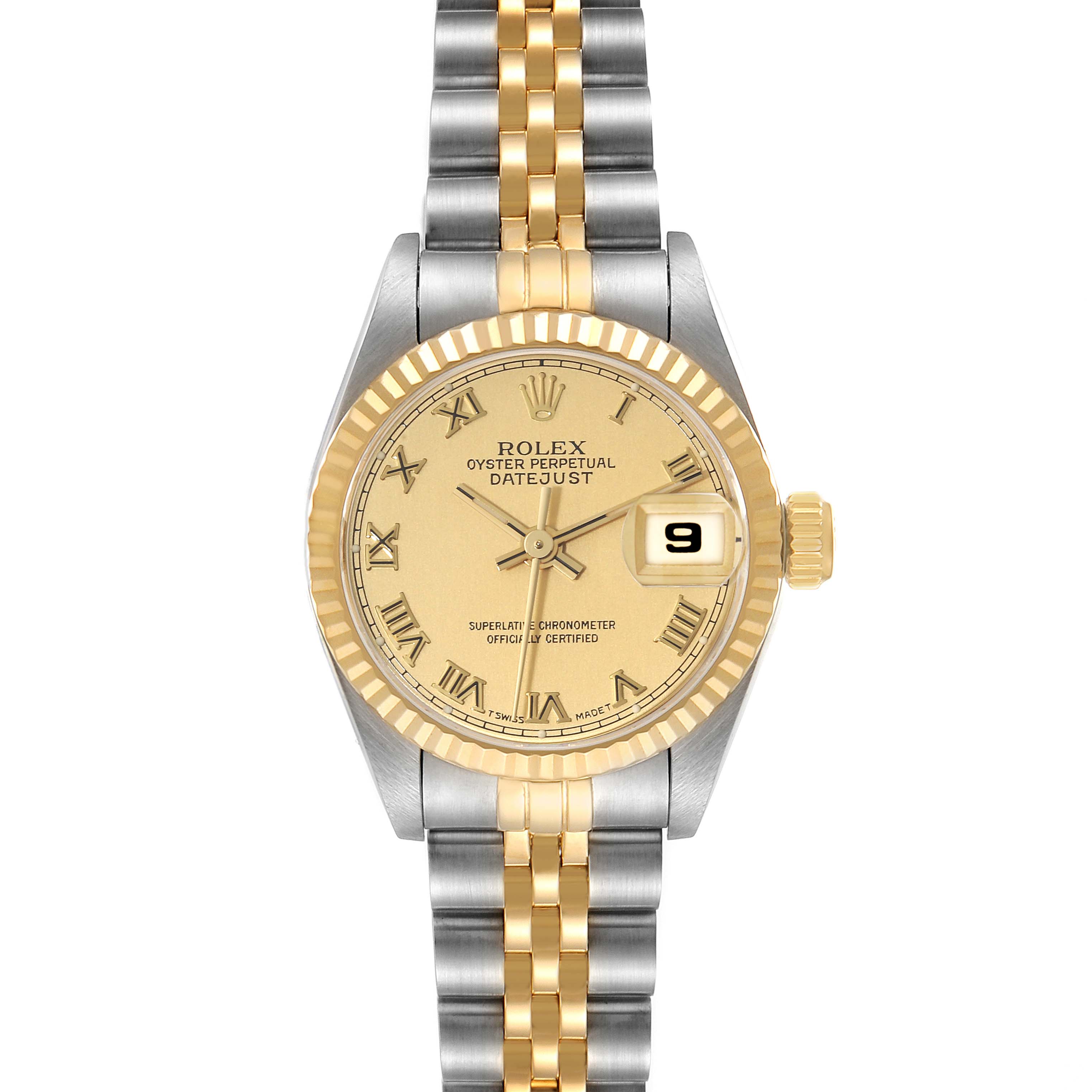 Rolex Datejust Champagne Dial Steel Yellow Gold Ladies Watch 69173 ...