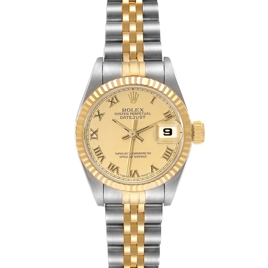 Rolex Datejust Champagne Dial Steel Yellow Gold Ladies Watch 69173 SwissWatchExpo
