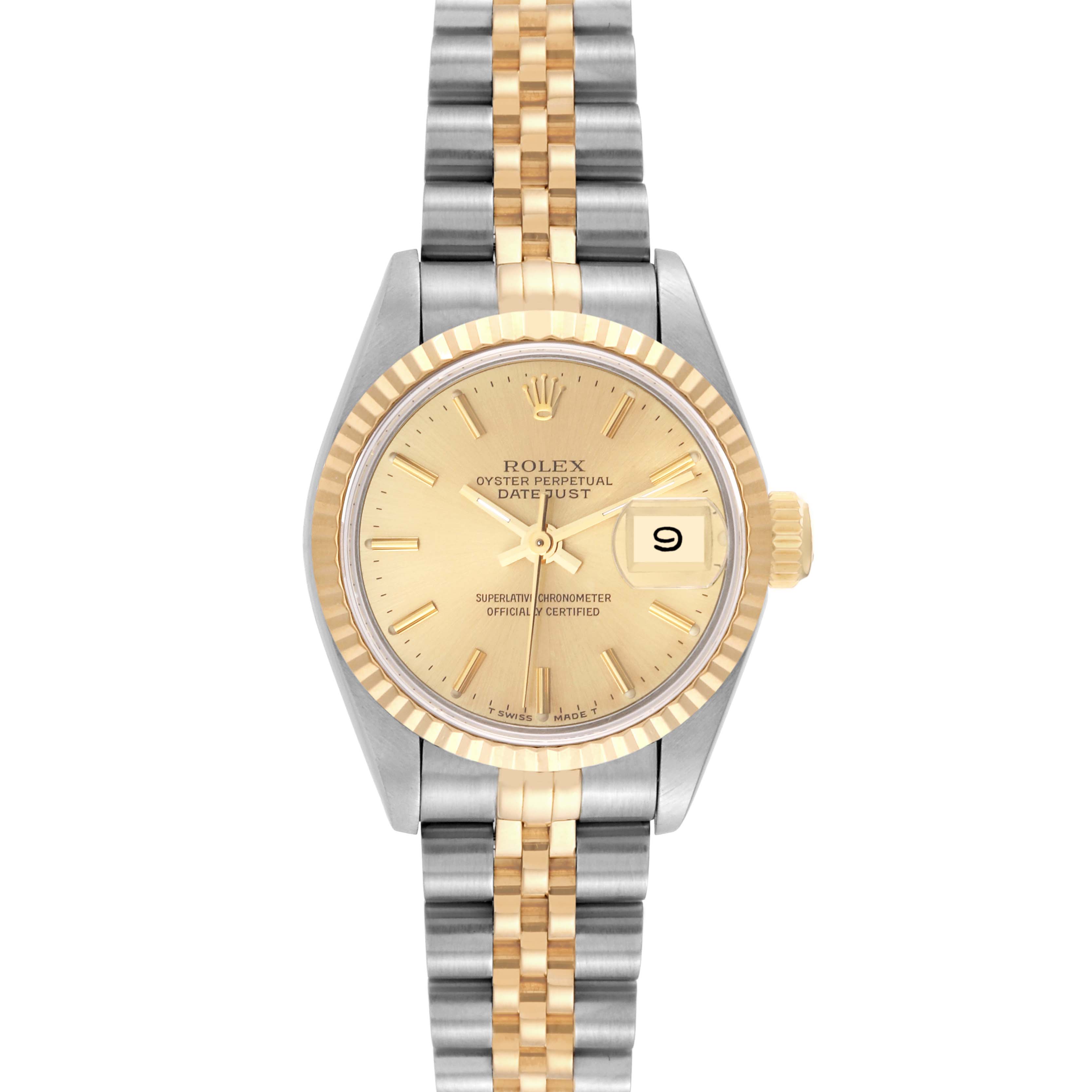 Rolex Datejust Champagne Dial Steel Yellow Gold Ladies Watch 69173 ...