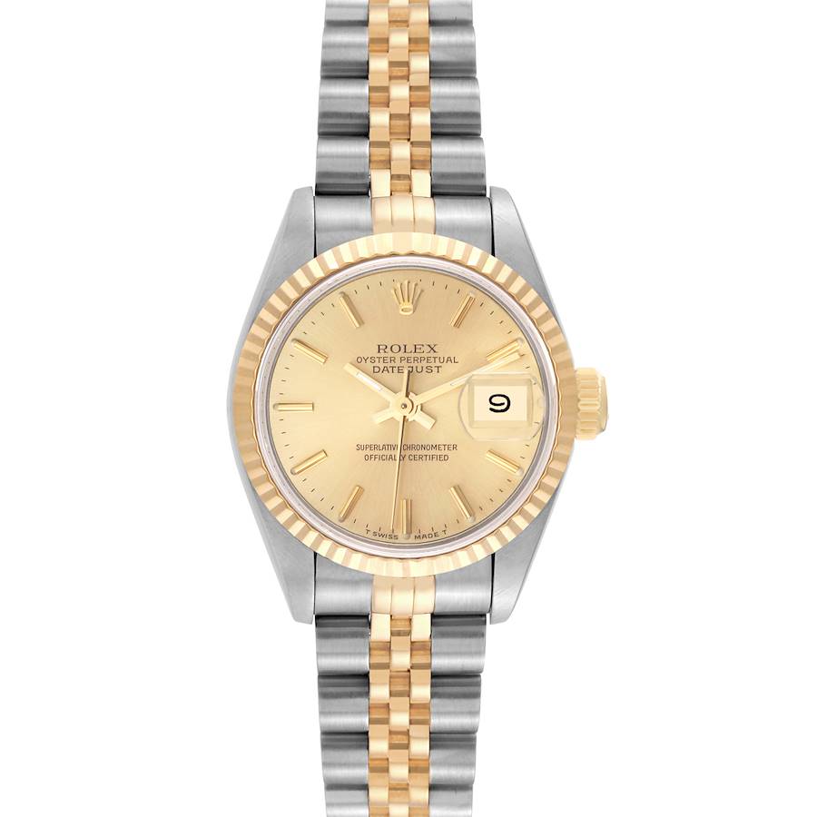 Rolex Datejust Champagne Dial Steel Yellow Gold Ladies Watch 69173 Papers SwissWatchExpo