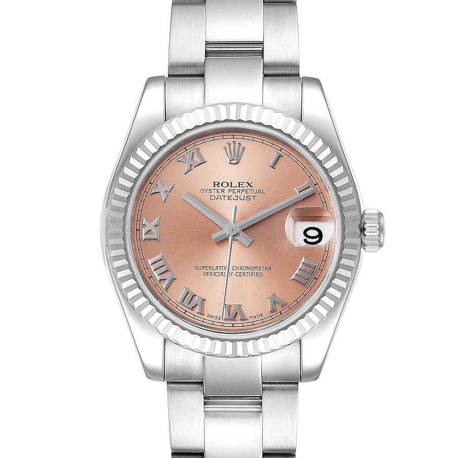 Rolex Datejust Midsize Steel White Gold Salmon Dial Ladies Watch 178274 SwissWatchExpo