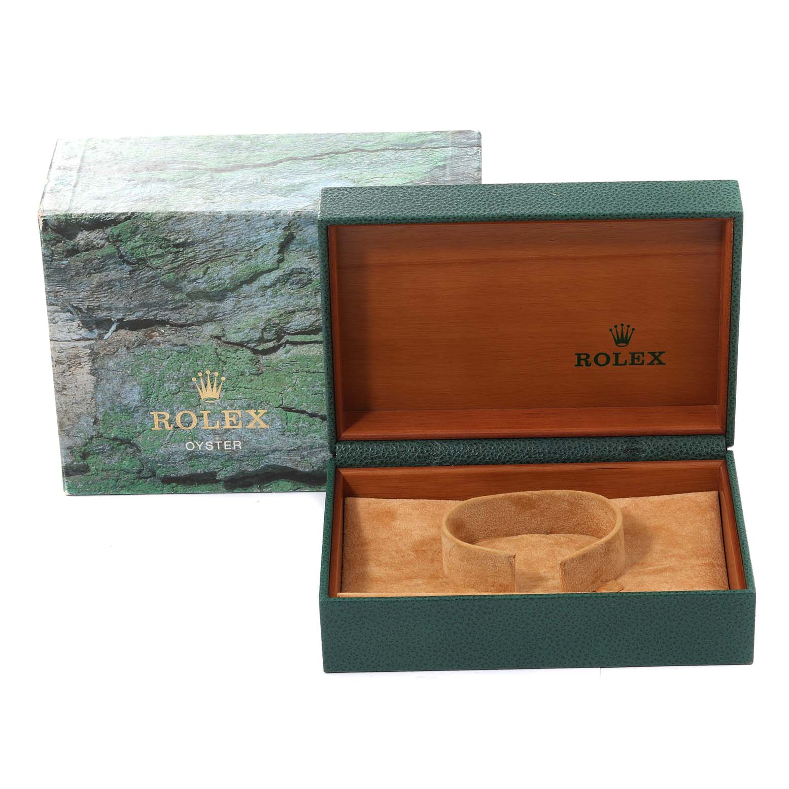 This image shows the open box and outer packaging for a Rolex Mid-Size 78273 Women
s Steel and Gold (two tone) Silver Dial 78273 Women
s Steel and Gold (two tone) Silver Dial model watch.