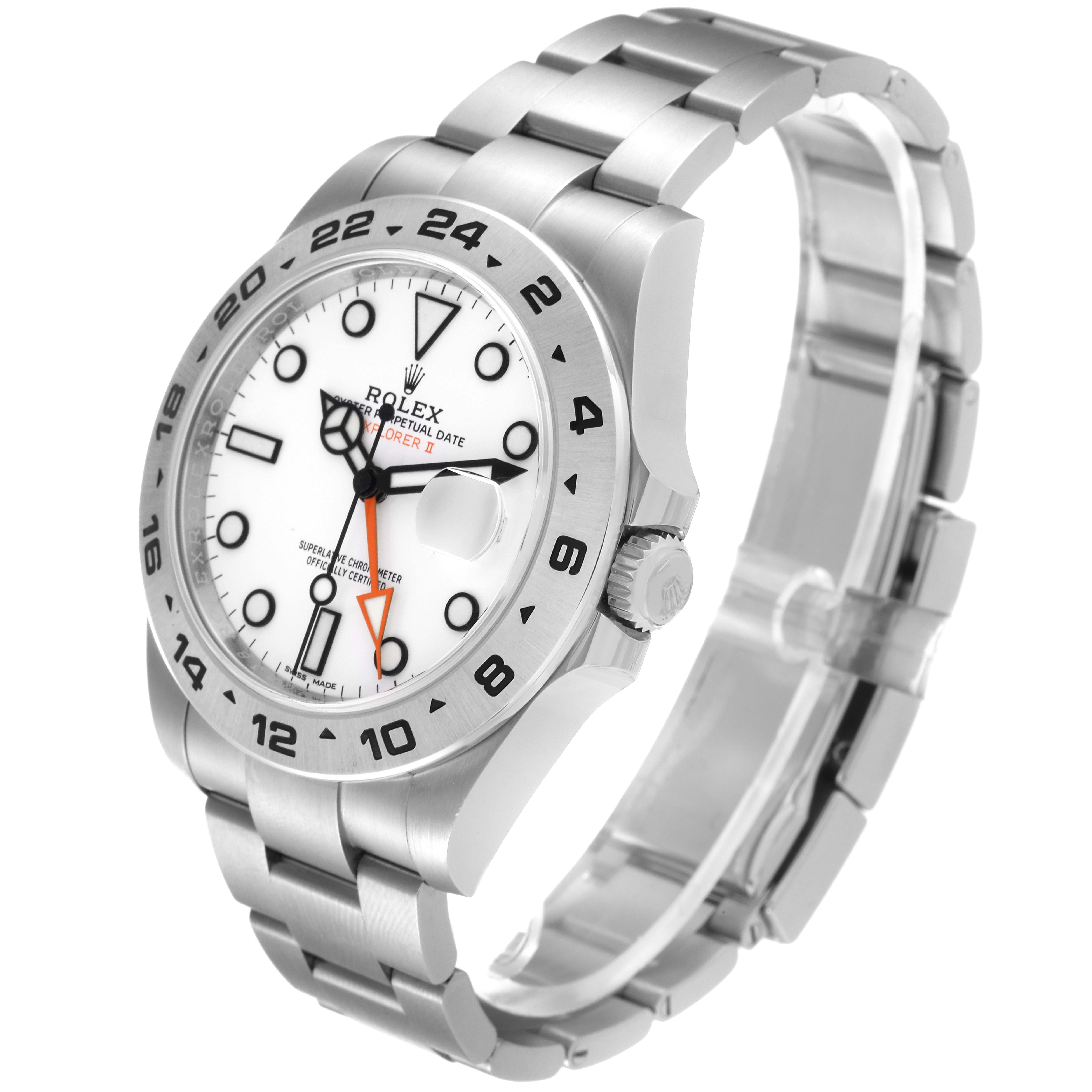 The image shows a Rolex Explorer 216570 Men
s Stainless Steel White Dial 216570 Men
s Stainless Steel White Dial watch at a front-side angle, displaying its bezel, dial, and bracelet.
