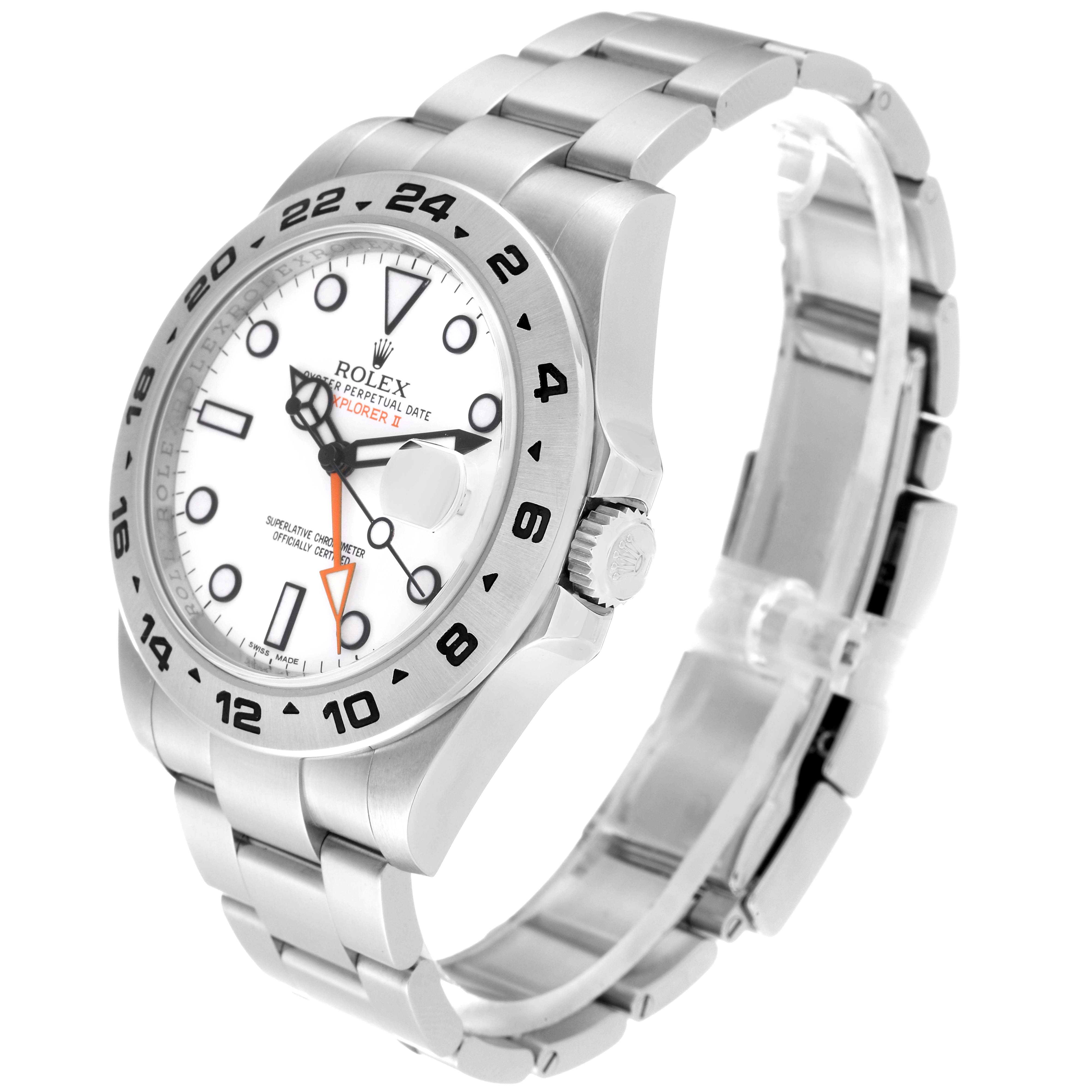 The image shows a side angle of a Rolex Explorer 216570 Men's Stainless Steel White Dial 216570 Men's Stainless Steel White Dial watch, showcasing its face, bezel, crown, and bracelet.