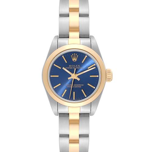 Photo of Rolex Oyster Perpetual Steel Yellow Gold Blue Dial Watch 67183